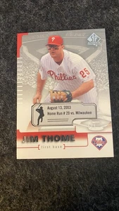 2004 SP Authentic Game Dated 8/13/2003 Variation Card Jim Thome 1/1 Phillies - Picture 1 of 1