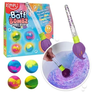 Baff Bombz Magic Brush from Zimpli Kids, 4 x Bath Bombs, Bath Toy, Create a M... - Picture 1 of 6