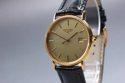 [Near MINT]  LONGINES L4.636.2 32mm Gold Dial Date Quartz Men's Watch From Japan - Image 1 of 4