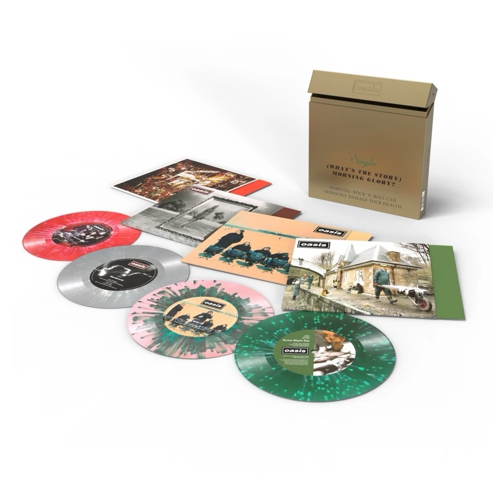 Oasis What's the Story Morning Glory Splatter 4x 7” Vinyl Single Boxset  presale - Image 1 of 1