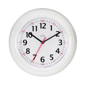 Acctim Wexham 24 Hour Plastic Wall Clock White 21862 - Picture 1 of 1