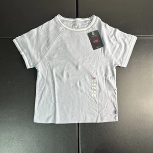 Levis T-shirt Kids Size Large Short Sleeve Slim Fit ✅ Stripe Light Blue - Picture 1 of 6