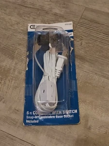 Commercial Electric 6 ft. White Candelabra Base Socket and Cord Switch Set - Picture 1 of 1