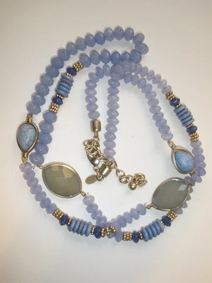 Collar Chico’s Turquesa y Azul Bead Strand llamativo Foto 1 de 4