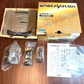 SEGA Saturn Console HST-0004 Complete in Box Controller Cables Tested Japan