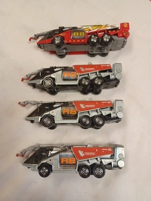 Four 2009 Mattel Red  Matchbox Colet Emergency Services 4.5 “ Rescue Trucks Usa - Image 1 of 4