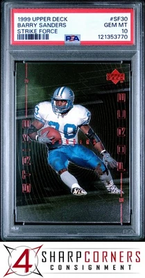 1999 UPPER DECK STRIKE FORCE #SF30 BARRY SANDERS HOF PSA 10 - Image 1 of 3