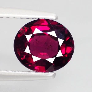 1.80 Ct Remarkable Oval (7 x 7) Natural Tanzania Reddish Pink Rhodolite Garnet - Picture 1 of 7