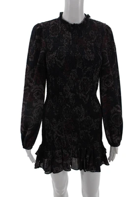 Zara женщин имбирь цветочный печать крестьянский рукав со сборками мини-платье синий размер S - Изображение 1 из 4