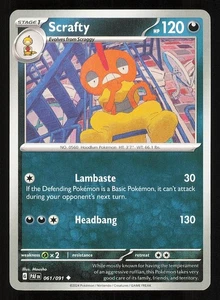 Scrafty 061/091 Regular Near Mint Pokemon TCG S&V Paldean Fates PAF - Picture 1 of 1