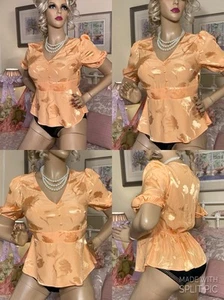 HIGH GLOSS MIRROR SHINE LIQUID SATIN Sexy Secretary Mistress Sweetheart Blouse - Picture 1 of 24