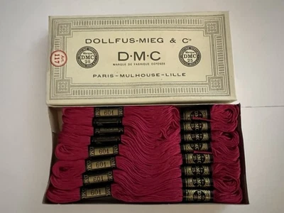 DMC Embroidery Floss Color #601 Dark Cranberry Box of 24 New - Image 1 of 4