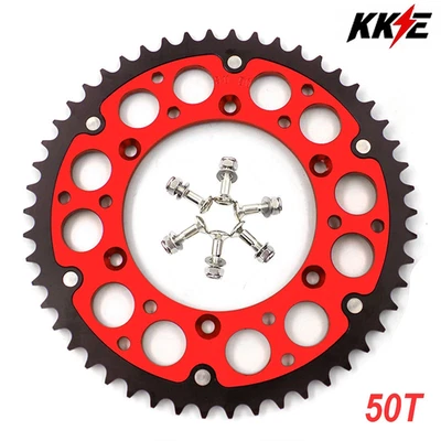 KKE 50T Red Rear Hybrid Sprocket Fit Suzuki DRZ400 DRZ400E DRZ400S/SM RM125/250 - Image 1 of 4