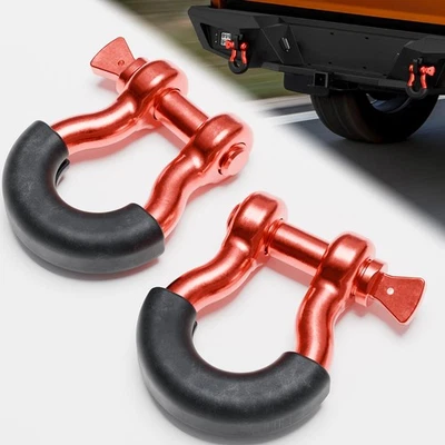 2 Pack D Ring Shackle w 7/8" Screw Pin 57,000Ibs Break Strength, 3/4" Inch - Image 1 of 4