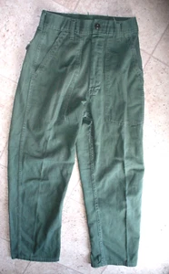 Vintage Military Pants Actual Sz 26x38 Green OG-507 107 Utility Trousers - Picture 1 of 6