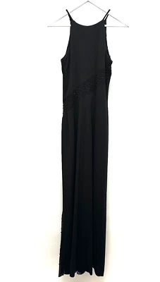 Onyx Nite Black Formal Gown Dress Sleeveless Wedding Cocktail Party Beaded Sz 8 - Image 1 of 4