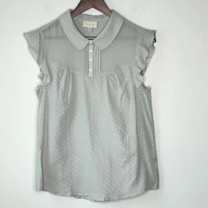 Blusa Modcloth Peter Pan Cuello Gris Mangas Acampanadas - Nueva Sin Etiquetas - Para Mujer US M - Imagen 1 de 8