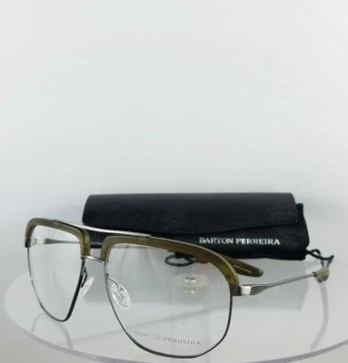Brand New Authentic Barton Perreira Eyeglasses RHYGING MKE/Pew Green Silver - Image 1 of 4