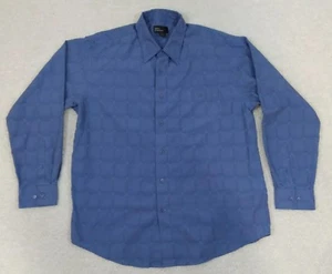 Mens Dress Shirt by Marc Edwards Size XL Long Sleeve Blue - Picture 1 of 4