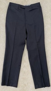 SANTORELLI Men’s 35x31 Roma Flat Front Loro Piana Wool Dress Pants Gray - Picture 1 of 9