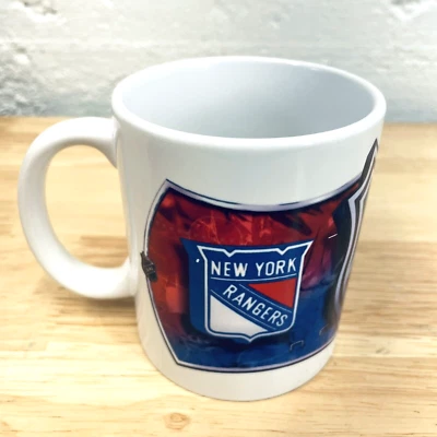 NHL New York Rangers Red White & Blue Coffee Mug w/ Team Logo - Image 1 of 4