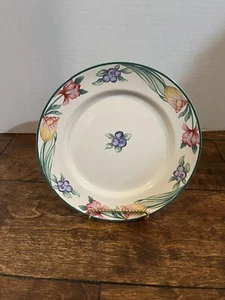 Oneida Tulip Garden 7 5/8” Salad Plate Select Collection Flowers & Blueberries - Picture 1 of 4