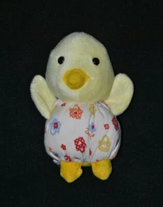 Peluche doudou canard boule AJENA jaune tissus imprimés 17 cm TTBE - Picture 1 of 1