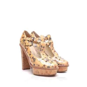 Opening Ceremony Patent Leather Chantal Mary Jane Style Pumps, Nude Floral Print - Picture 1 of 24
