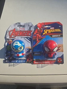 Marvel Squish Foamie Lot of 2 (1  of each) Spider-Man/ Captain America NWT - Picture 1 of 9