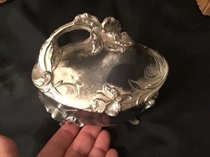 Large Antique  1920s Silver Plated Art Deco Jewelry Cask Box Art Nouveau WB Mfg - Picture 1 of 7