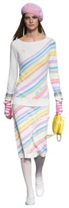 Chanel La Pausa elfenbeingestreift mehrfarbig CC Logo Runway Kaschmirpullover 36 4 - Bild 1 von 7