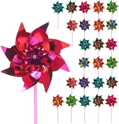 Lawn Pinwheels, 100 PCS Party Pinwheels Windmill Rainbow Pinwheel DIY... - Image 1 of 4
