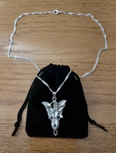 Lord of the Rings Silver ARWEN EVENSTAR Necklace Pendant Hobbit LoTR + Gift Bag - Picture 1 of 2