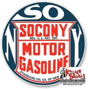 (SOCO-1) 12" SOCONY ESTÁNDAR GASOLINA CALCOMANÍA LATA DE ACEITE/BOMBA DE GAS/LUBSTER - Imagen 1 de 1