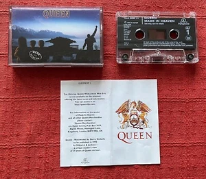QUEEN - UK CASSETTE TAPE - MADE IN HEAVEN - INCLUDING ADVERTISING INSERT - Picture 1 of 9