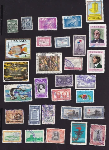 Lot of Old Misc Stamps from Panama Cover