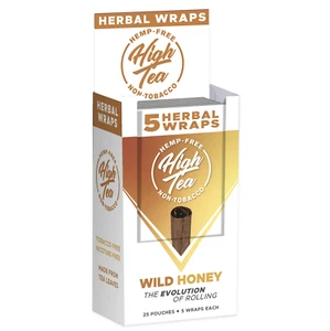 High Tea Wraps WILD HONEY Flavor 125 Wraps Total (Full Box, 25 Pouches) - Picture 1 of 1