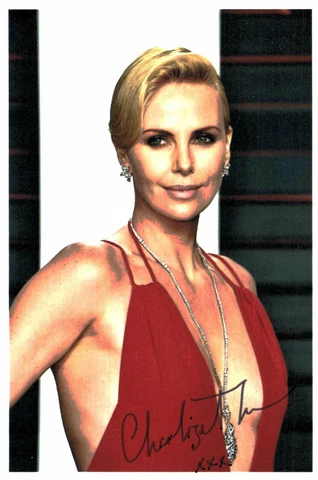 Charlize Theron Original Signature On Fotoprint Card 10x15 - Nr.6407 D Cover