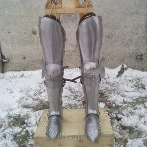 Set of plate legs Chuburg knight for buhurt Full leg Armor anatomical greaves - Picture 1 of 7