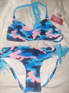 Kanu Surf Girls' Willow V-Neck Bikini Beach Sport 2-Piece Swimsuit pink size 6X - Picture 1 of 5