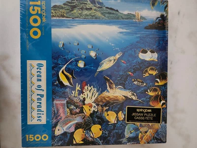 PZL 9018 1500 piece "Ocean of Paradise" jigsaw puzzle. Springbok by Hallmark. - Image 1 of 4
