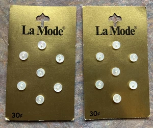 Buttons Iridescent White La Mode 1/4” 7MM Set of 14 Vintage USA - 5125 - (26) - Picture 1 of 5