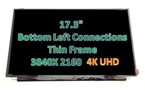 17.3" UHD 4K 3840x2160 Led LCD Screen Replaces Dell 2DK4K CK7T7 B173ZAN01.0 - Picture 1 of 6