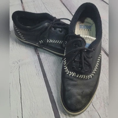 Tênis de beisebol vintage Keds Women Championship Series 1992 tamanho 5,5 pol preto - Imagem 1 de 4