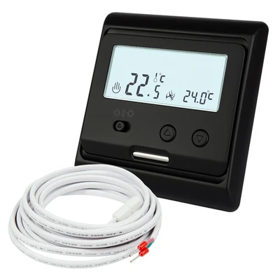 24V Thermostat Temperaturregler schwarz Wohnwagen Fußbodenheizung Wohnmobil - Bild 1 von 4