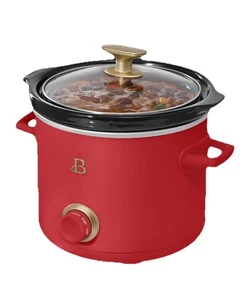 BEAUTIFUL Slow Cooker Red NEW Mini 2QT by Drew Barrymore NIB 2 Quart Tomato - Picture 1 of 23