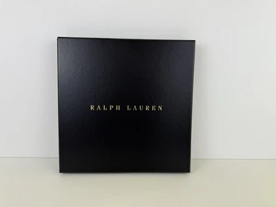 Caja de regalo vacía cuadrada Ralph Lauren azul marino dorado letras 9,25 x 9,25 x 1,25 Foto 1 de 4