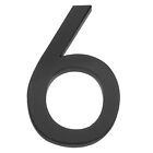 7,6 cm groe Hausnummern, 3D-Acryl-Zahlenspiegel, Wandaufkleber, schwarz, Zahl 6