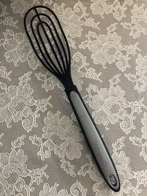 Calphalon Nylon Flat Whisk Black Gray Silicone 14" - Image 1 of 4