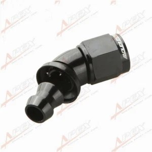 AN-6 AN6 45 Degree Push-Lock One Piece Hose End Fitting Adapter Black - Picture 1 of 6